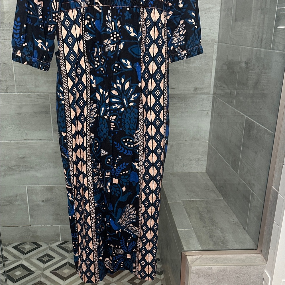 Farm Rio Gorgeous Navy Blue Floral jumpsuit - Picture 4 of 4